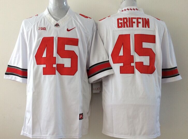 Men's Ohio State Buckeyes Archie Griffin #45 White Jersey